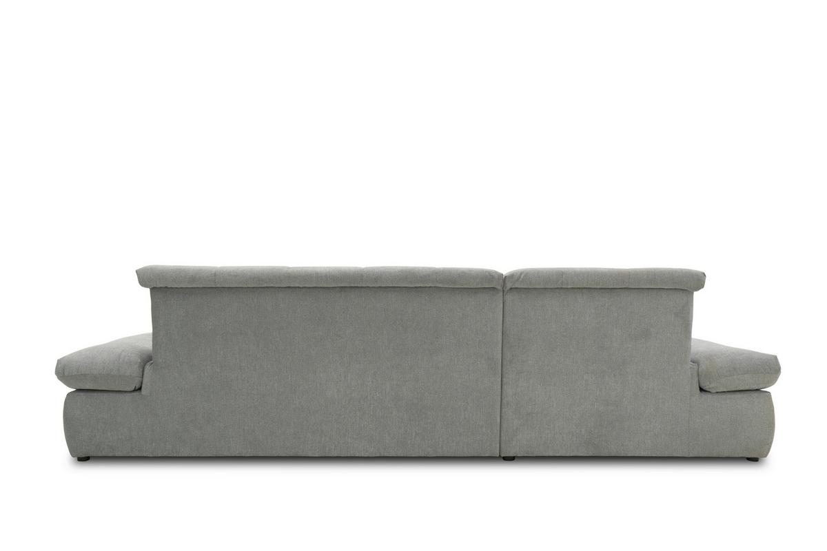Ecksofa mit Schlaffunktion Moric Grau Mikrofaser - Chromfarben/Grau, KONVENTIONELL, Textil (172/300cm) - MID.YOU