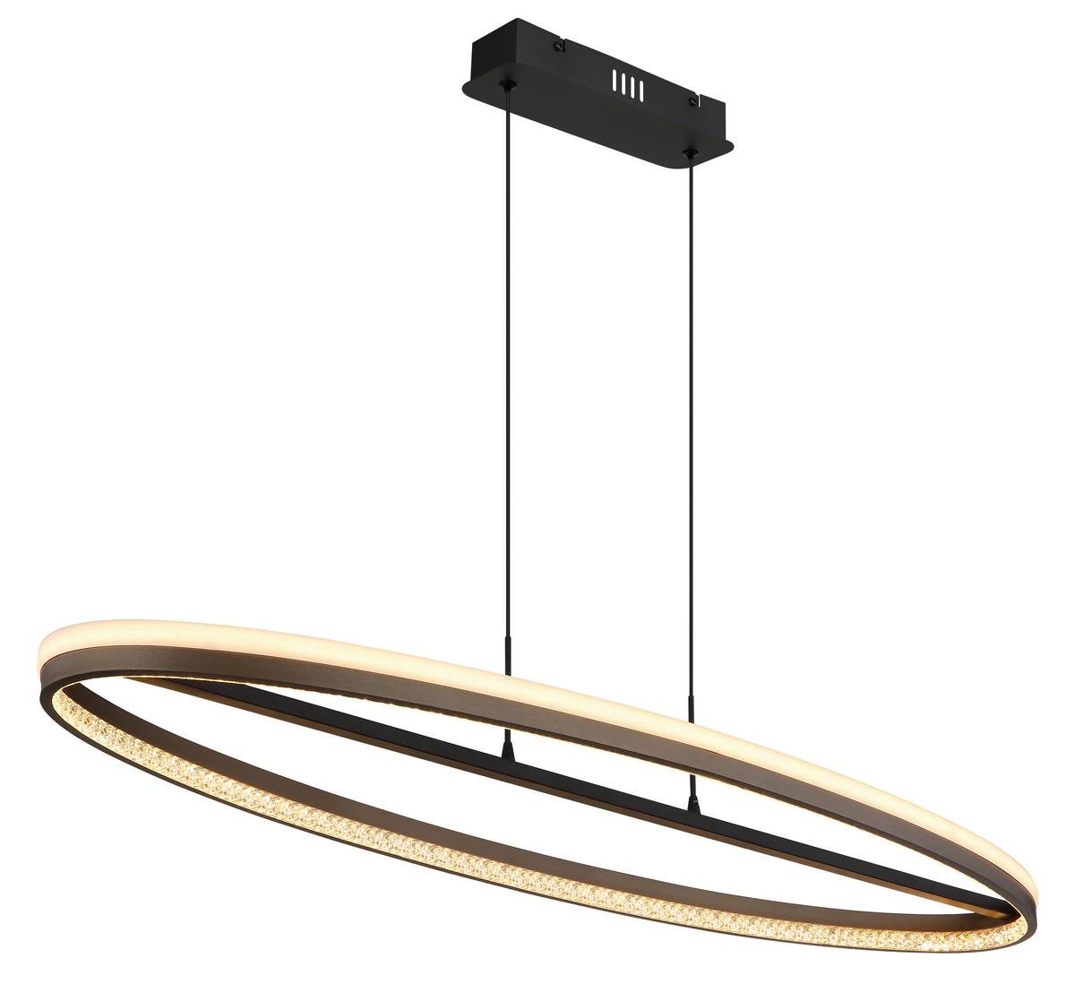 Led-hängeleuchte 67179h1 - Klar/Dunkelgrau, Design, Kunststoff/Metall (101/29/150cm) - Globo