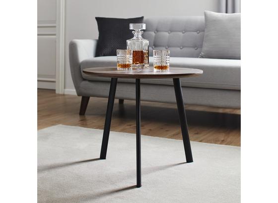 Konferenčný Stolík Henrik - čierna/farby vlašského orecha, Basics, kov/drevo (60/51cm) - Modern Living Konferenčný Stolík Henrik - čierna/farby vlašského orecha, Basics, kov/drevo (60/51cm) - Modern Living