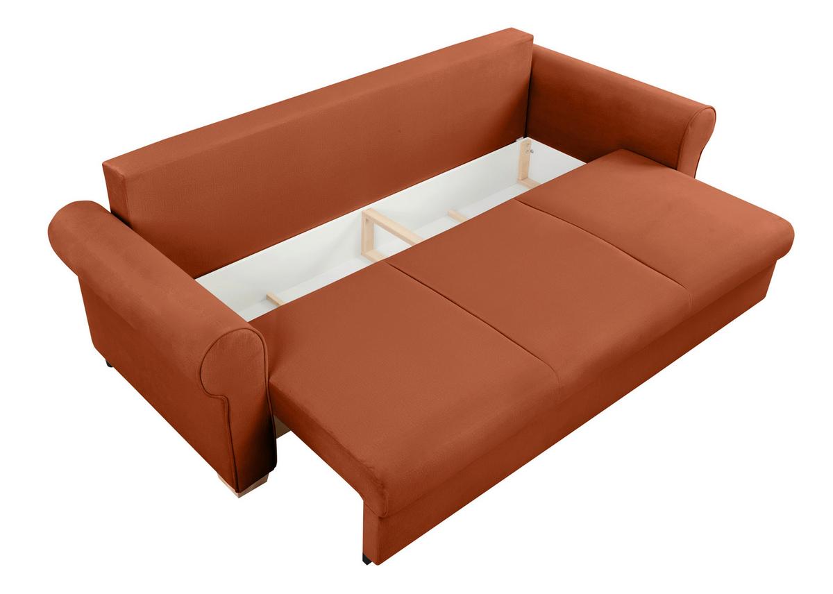 Schlafsofa Arles, Terracotta 39 B: 240 Cm - Buchefarben/Terracotta, Design, Textil (240/94/98cm) - MID.YOU