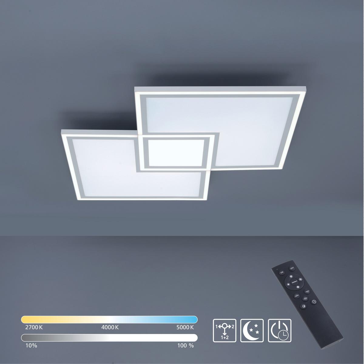LED-Deckenleuchte Edging L: 67,7 cm dimmbar mit Schalter - Weiß, Design, Kunststoff/Metall (67,7/67,7/5,8cm)