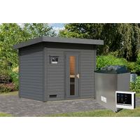 Saunahaus Bente 3 231/175/196 cm - Grau, Basics, Holz (231/175/196cm)