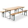 Biertischgarnitur Faltbare Bierganitur - Naturfarben, Basics, Holz/Metall (220/78/80cm)