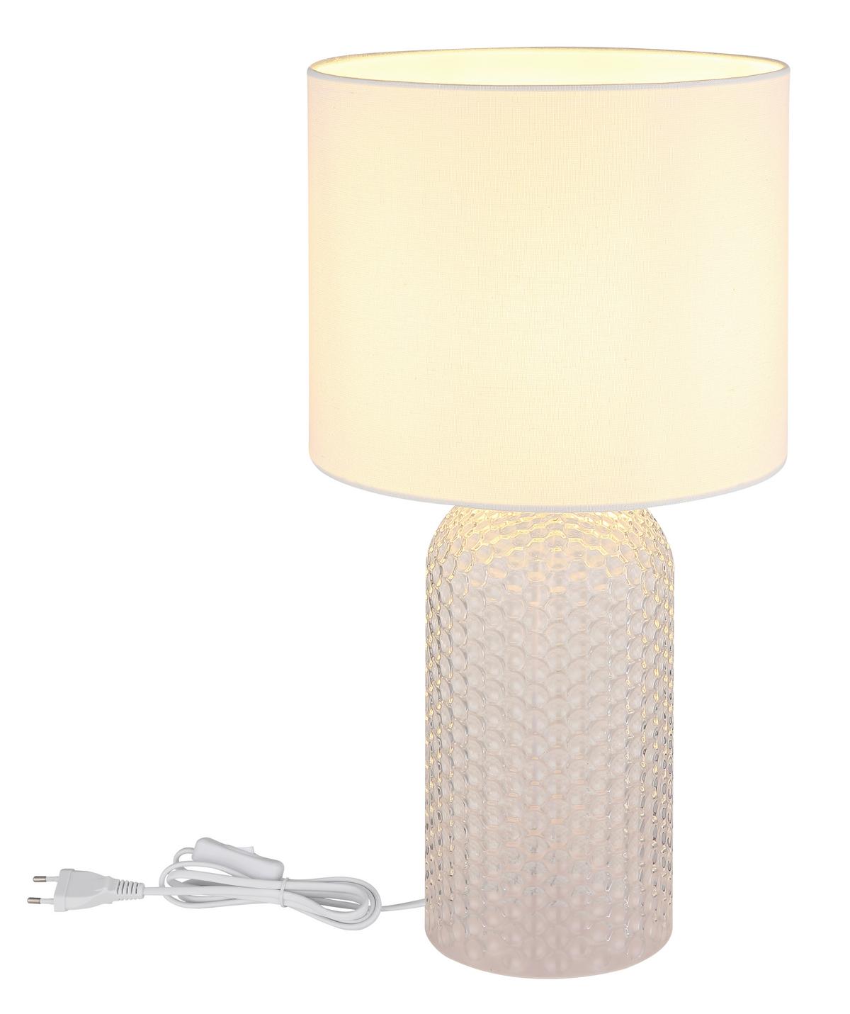 Tischleuchte Sofia Weiß D: 26,5 cm - Weiß, Basics, Glas/Kunststoff (26,5/50cm) - Globo