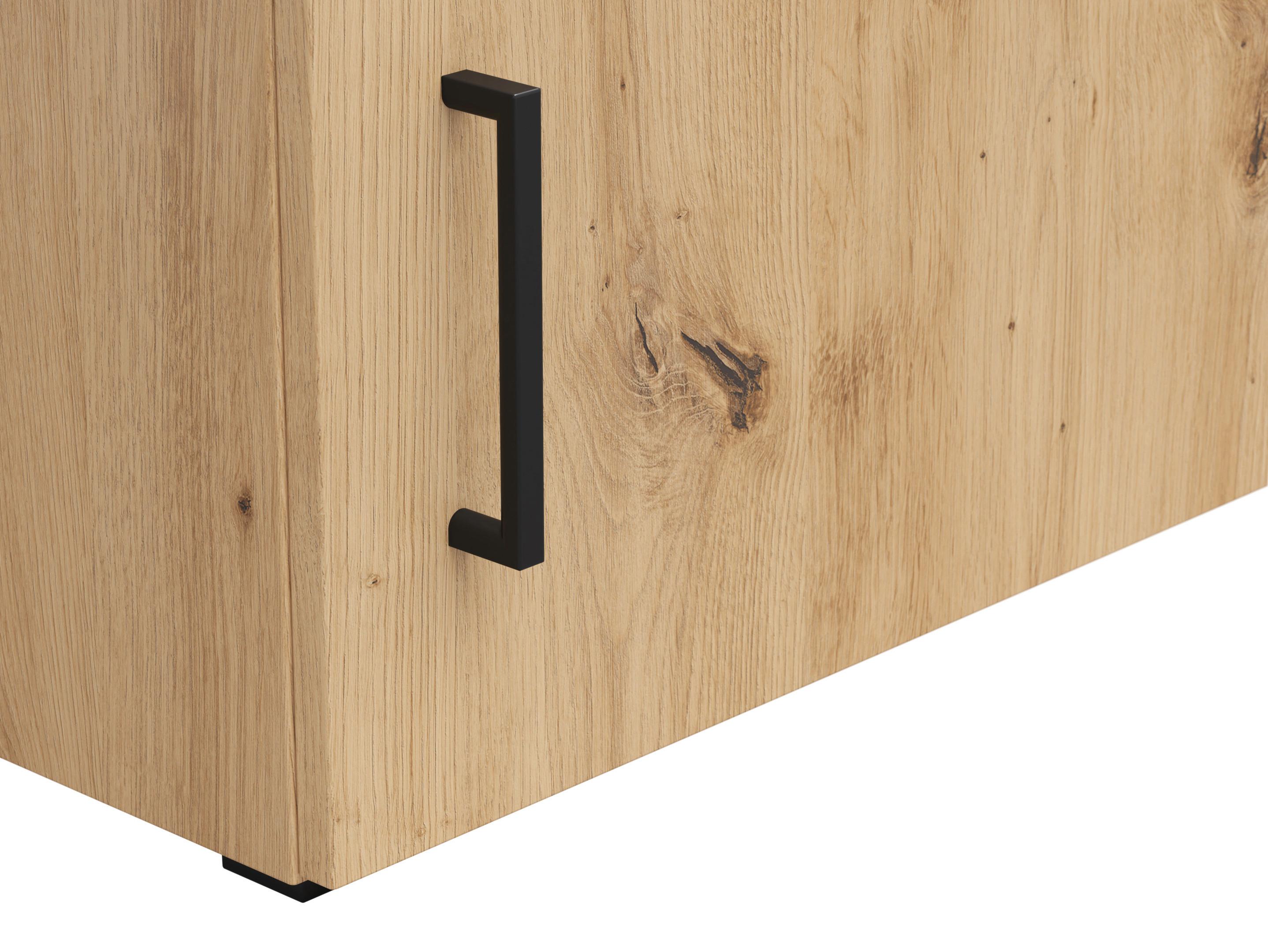 Nástavec na skříň CABINET - černá/dub artisan, Moderní, kompozitní dřevo/plast (45/35/40cm)
