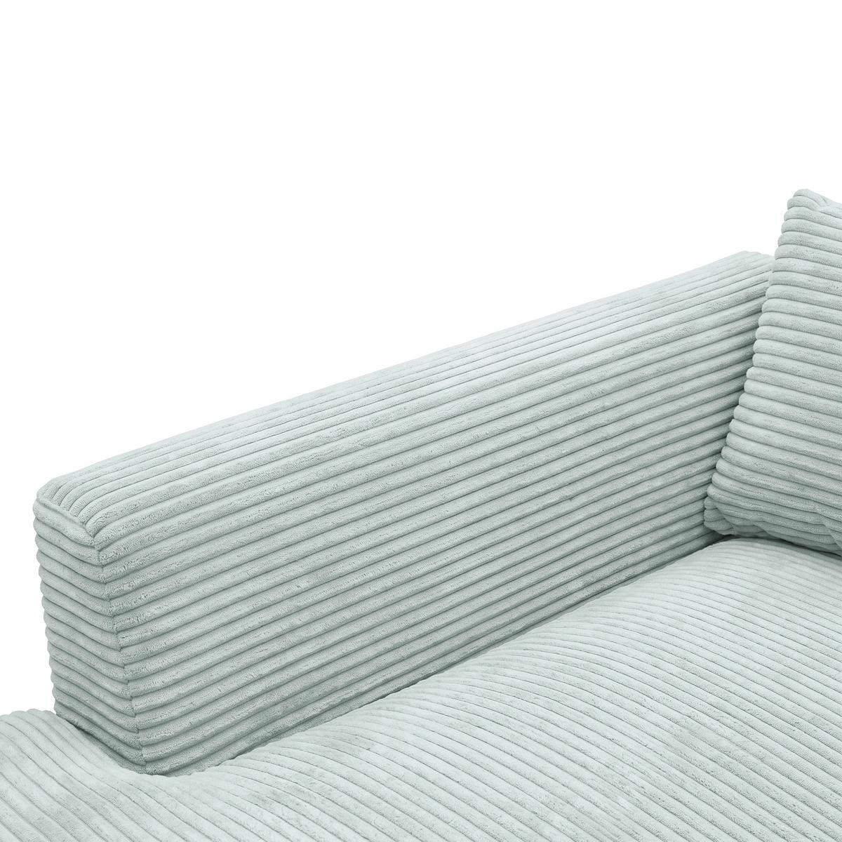 Rohová sedačka PEDRO, levá, šalvějově zelený manšestr - černá/šalvějově zelená, Moderní, textil/plast (190/300cm) - Mömax