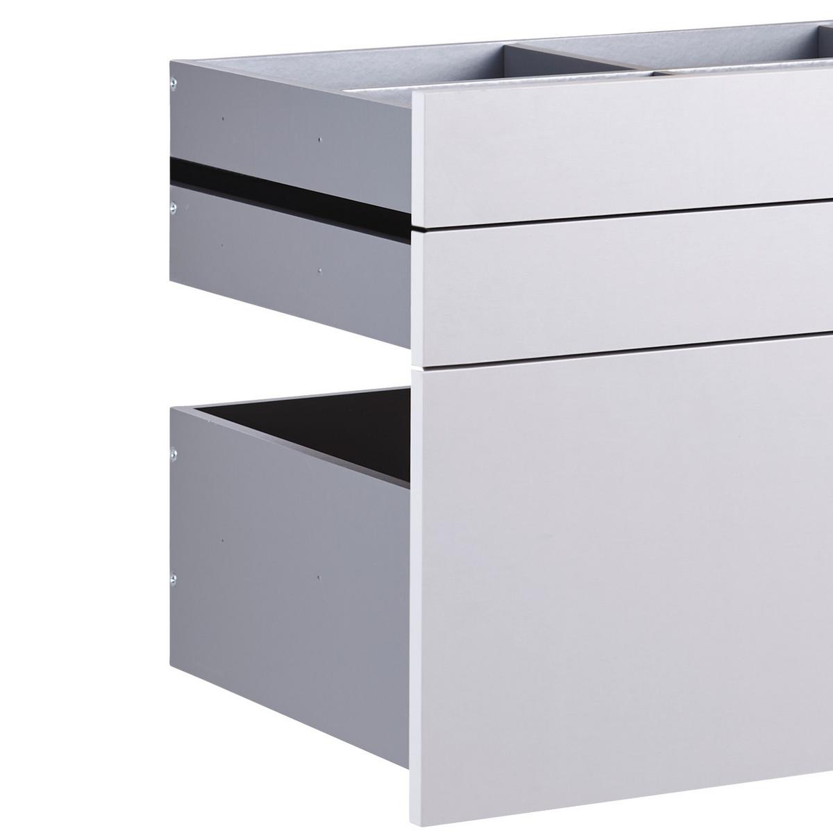 Schubladeneinsatz Unit Hellgrau B: 91 cm 3 Fächer - Hellgrau, MODERN, Holzwerkstoff (91/50,3/47cm) - Ondega