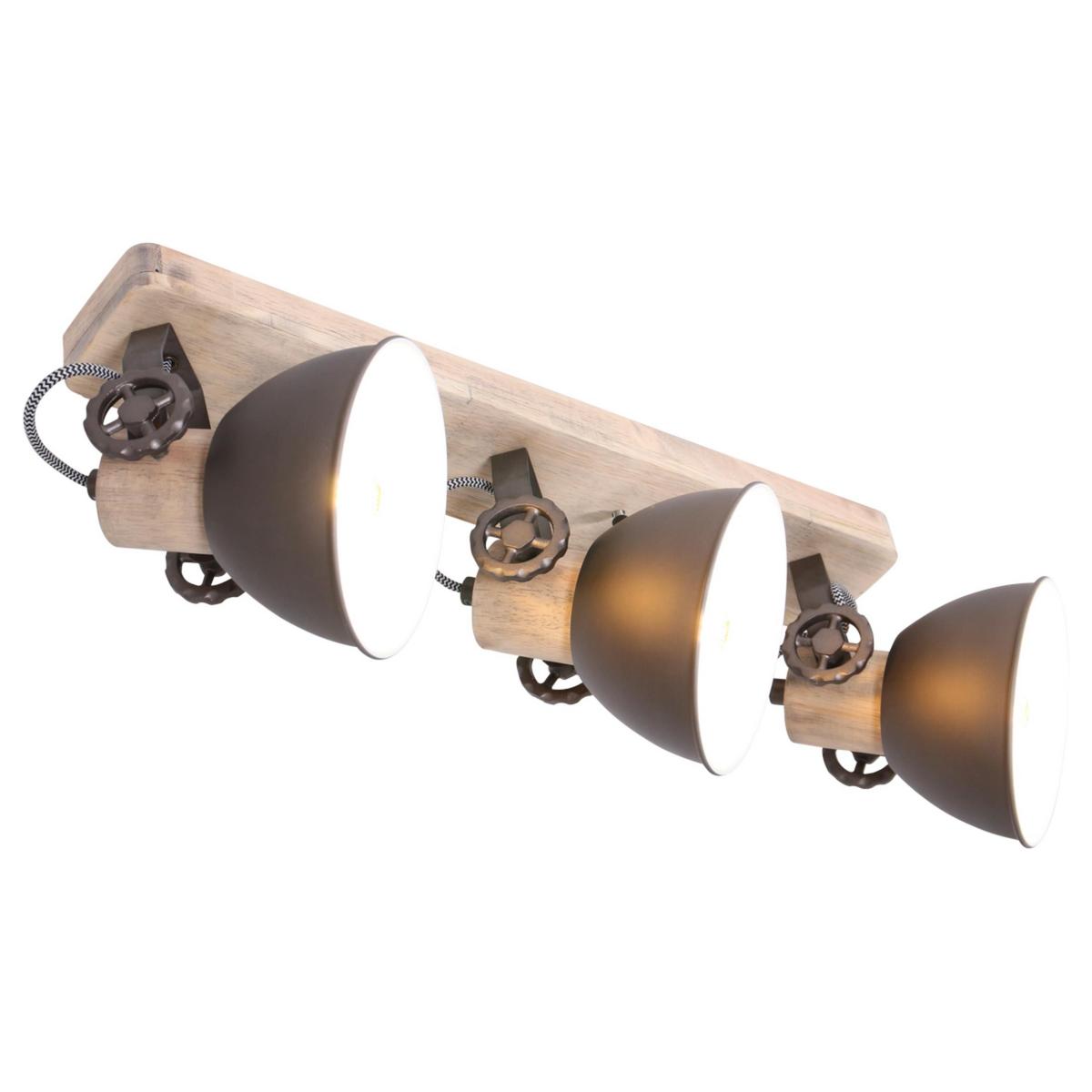 Deckenspots Gearwood - Anthrazit/Kupferfarben, Trend, Holz/Metall (59/19/23cm)