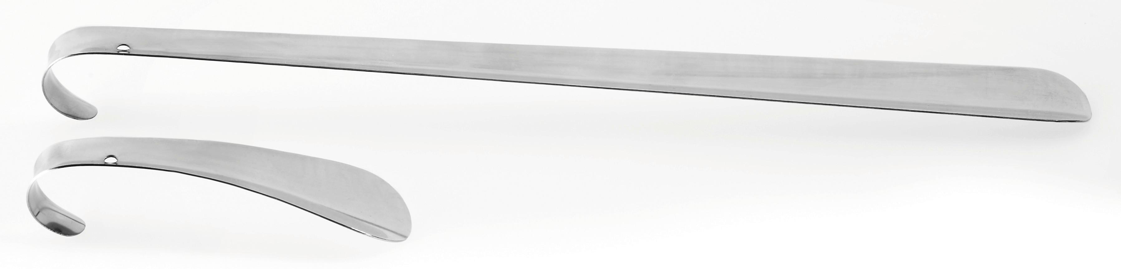 Schuhlöffel Stahl L: 15 cm & 41 cm 2 Stück - Chromfarben, KONVENTIONELL, Metall - Homezone