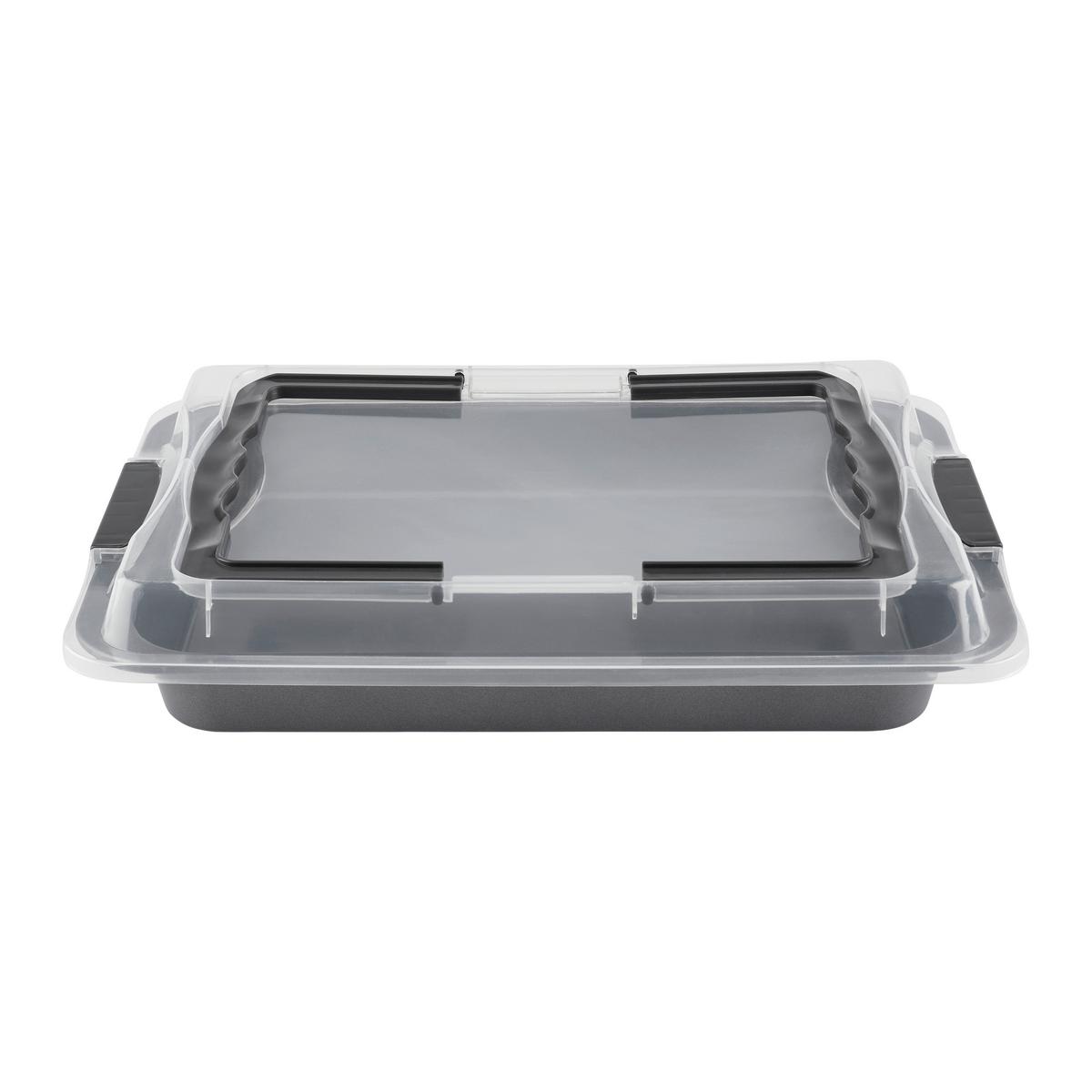 Přenosný box na moučniky , plech + víko - šedá/průhledné, Konvenční, kov/plast (29/4/42cm) - Mömax