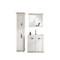 Badezimmer Florenz Pinienfarben B: 143cm - Weiß/Pinienfarben, Design, Naturmaterialien/Holzwerkstoff (143/200/46cm) - MID.YOU