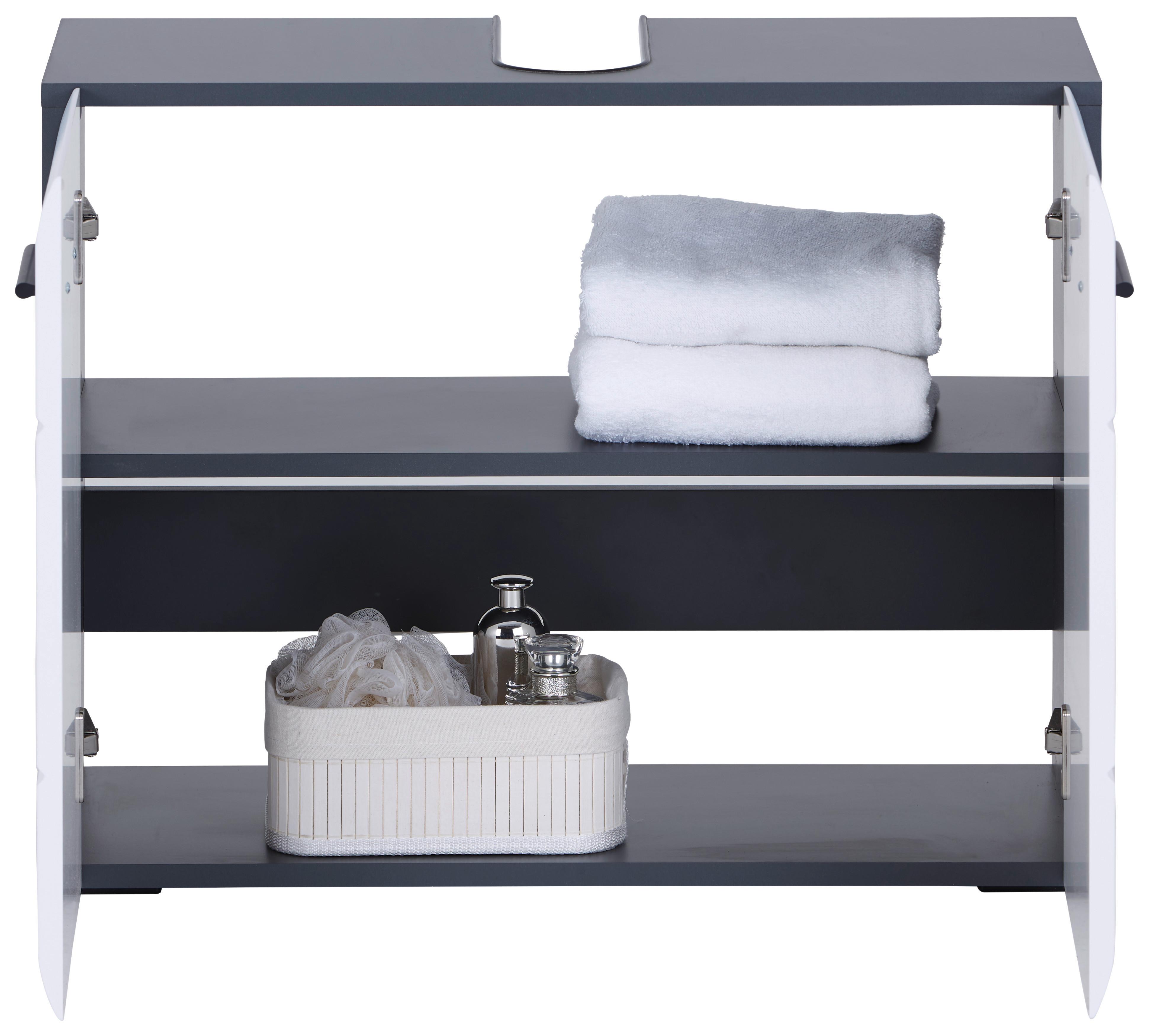 Waschbeckenunterschrank Pearl New Snol 111, Anthrazit/weiß - Anthrazit/Weiß, KONVENTIONELL, Holzwerkstoff (70/55,5/29,6cm)