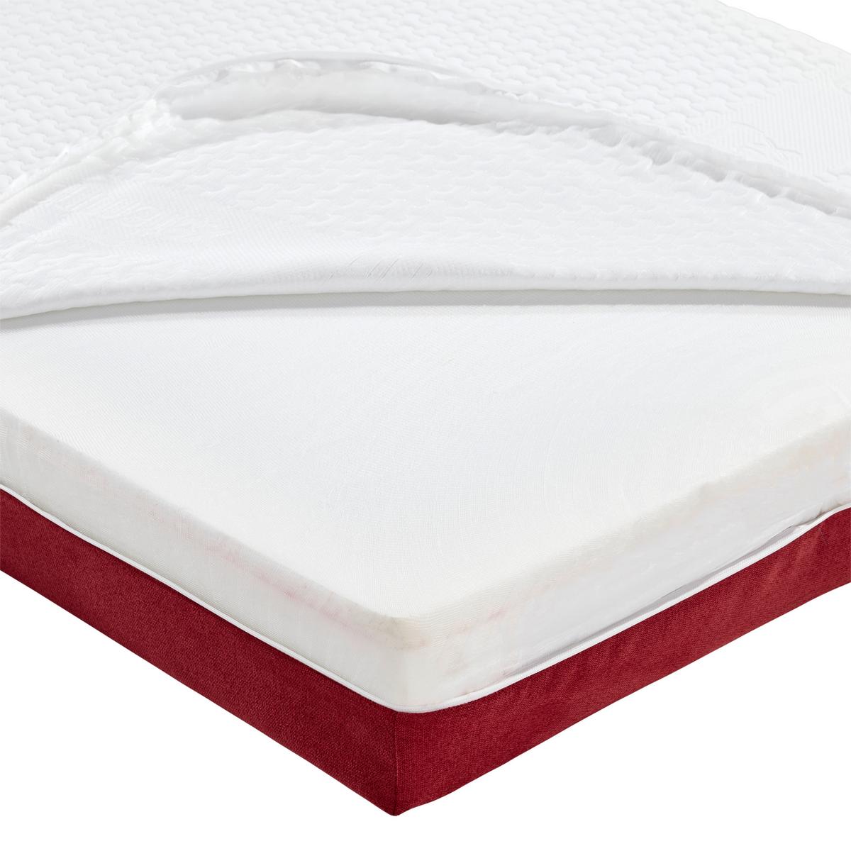 Komfortschaummatratze Enjoy-Zoe 90x200cm H2 H: 15 cm - Rot/Weiß, Textil (90/200cm) - Primatex