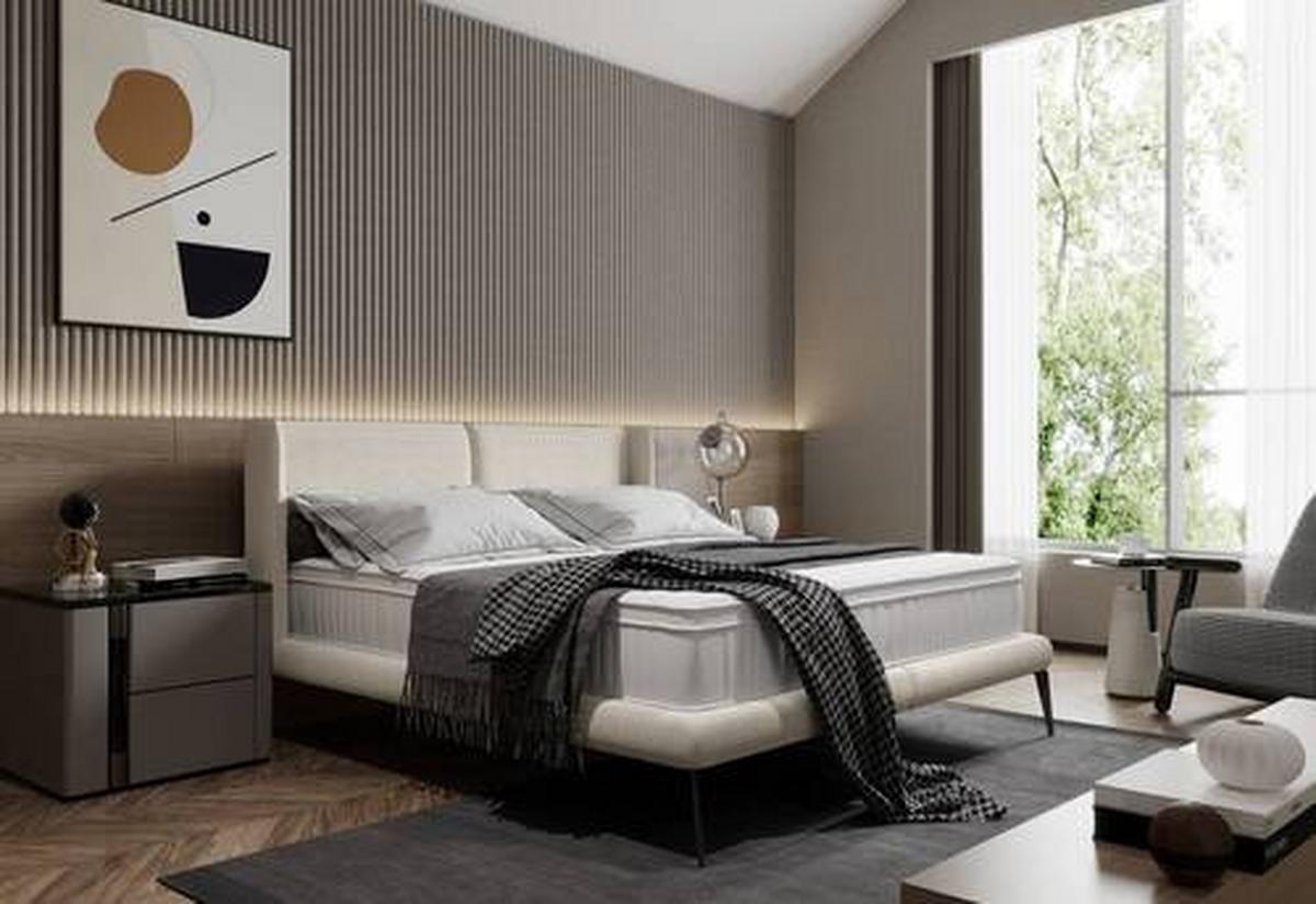 Polsterbett Tessina Now Or Never - Creme/Schwarz, MODERN, Textil (180/200cm) - Livetastic