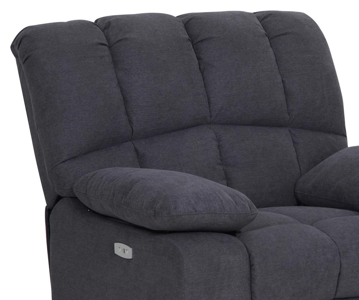 Relaxačné kreslo BOLTON, sivá, el.relaxačná funkcia - sivá, Basics, kov/drevo (108/103,5/96,5cm)
