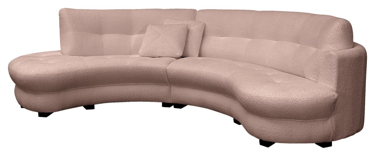 Ecksofa Bretina, Rosa S: 113x300 cm - Schwarz/Weiß, Design, Textil (113/300cm) - Livetastic