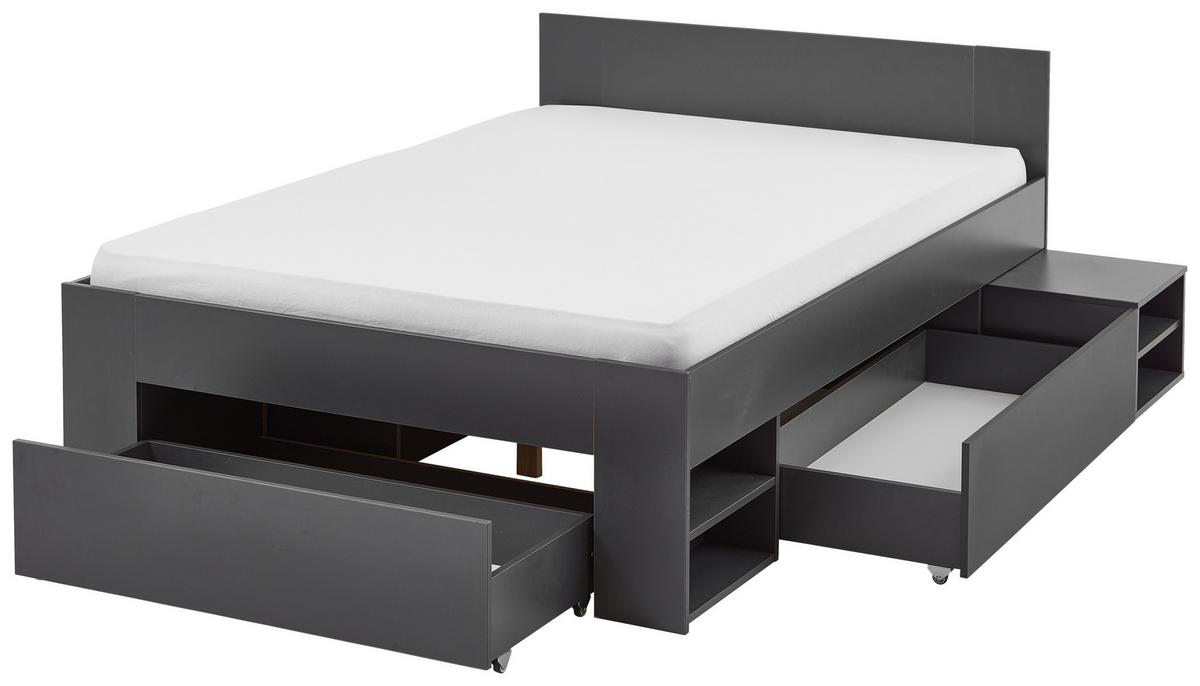 Ágykeret Azurro 140/200 Cm - antracit, Modern, faalapú anyag (140/200cm)
