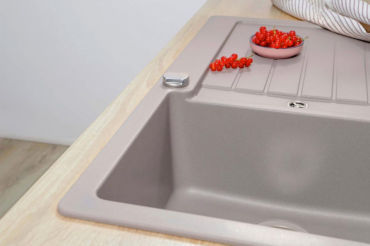 Spüle Austin Grau B: 86 cm - Grau, Design, Stein (86/21/50cm) - Respekta