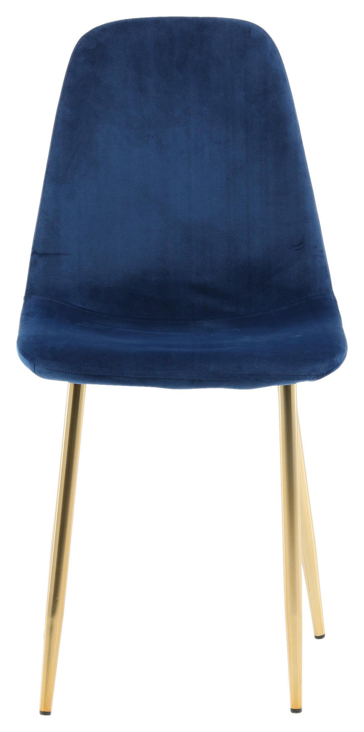 Stuhl-Set Polar - Messingfarben/Hellblau, Design, Textil/Metall (44/86/52cm) - Livetastic