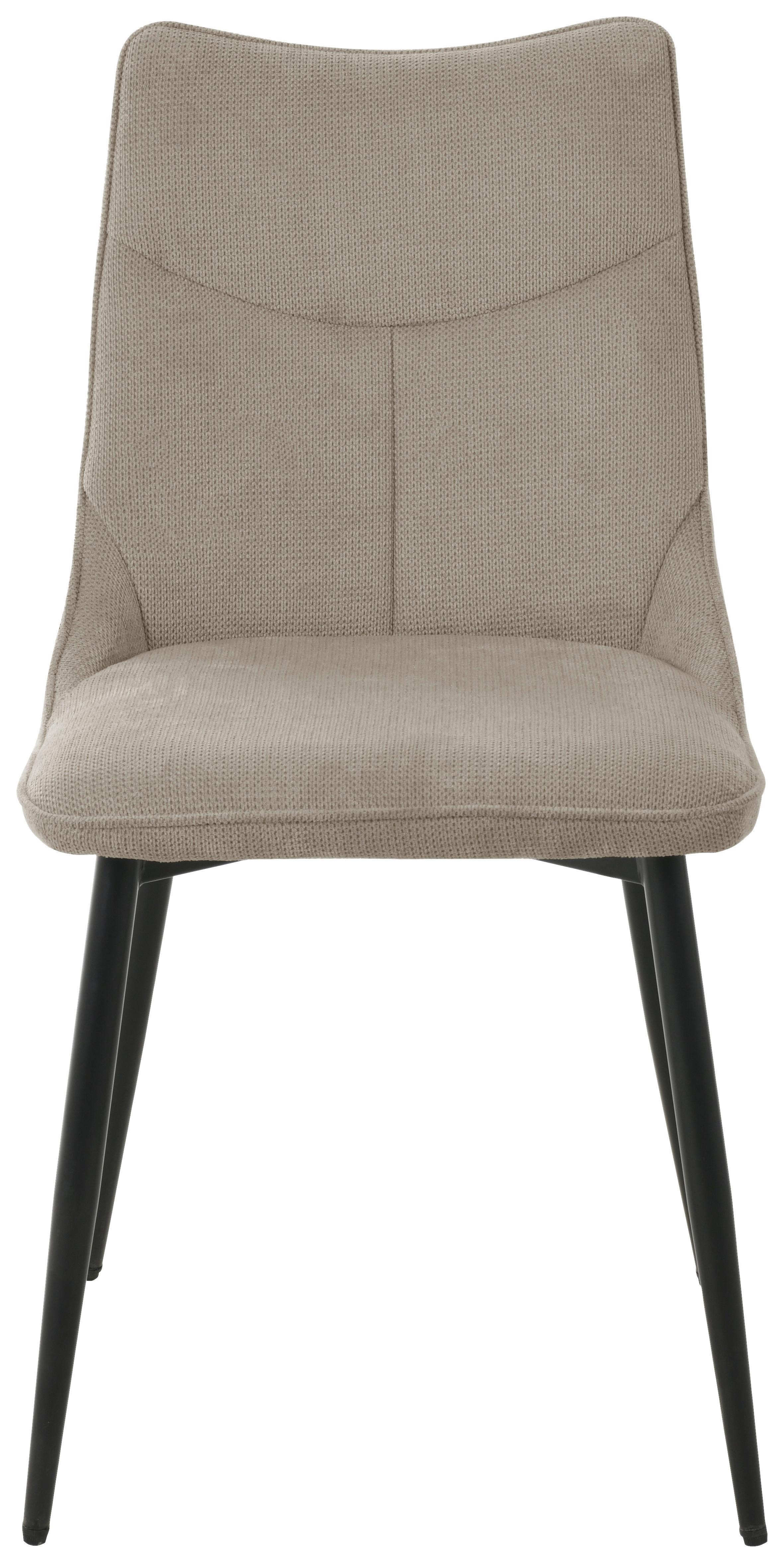 Vierfußstuhl Vera Beige Echtholz Beine - Beige/Schwarz, KONVENTIONELL, Holz/Textil (46/86/59cm) - Nedis SmartLife