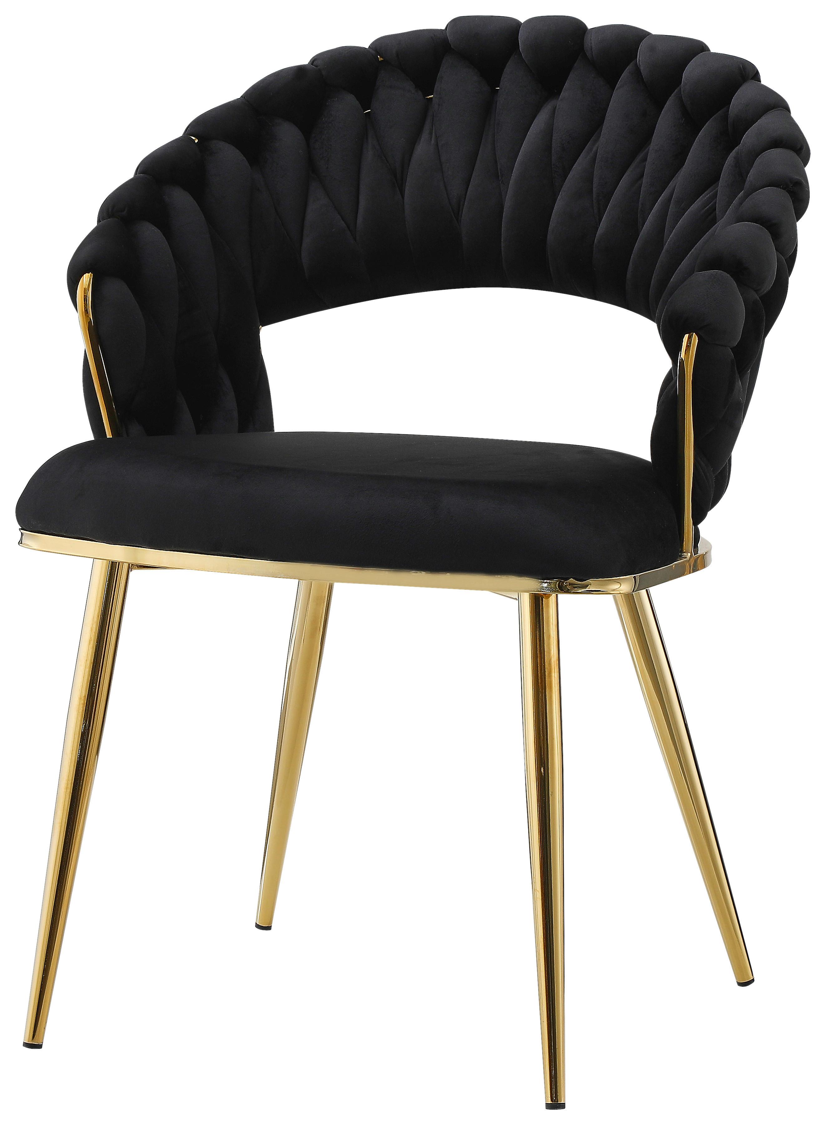 Armlehnstuhl-Set Finesse 125 Schwarz - Goldfarben/Schwarz, Design, Kunststoff/Metall (61/82/60cm) - Kayoom