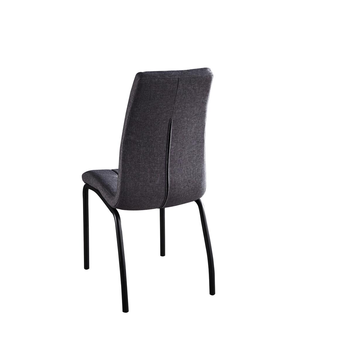 Stuhl-set Dunkelgrau, B: 42cm - Dunkelgrau/Schwarz, Design, Textil/Metall (42/103/58,5cm) - Livetastic