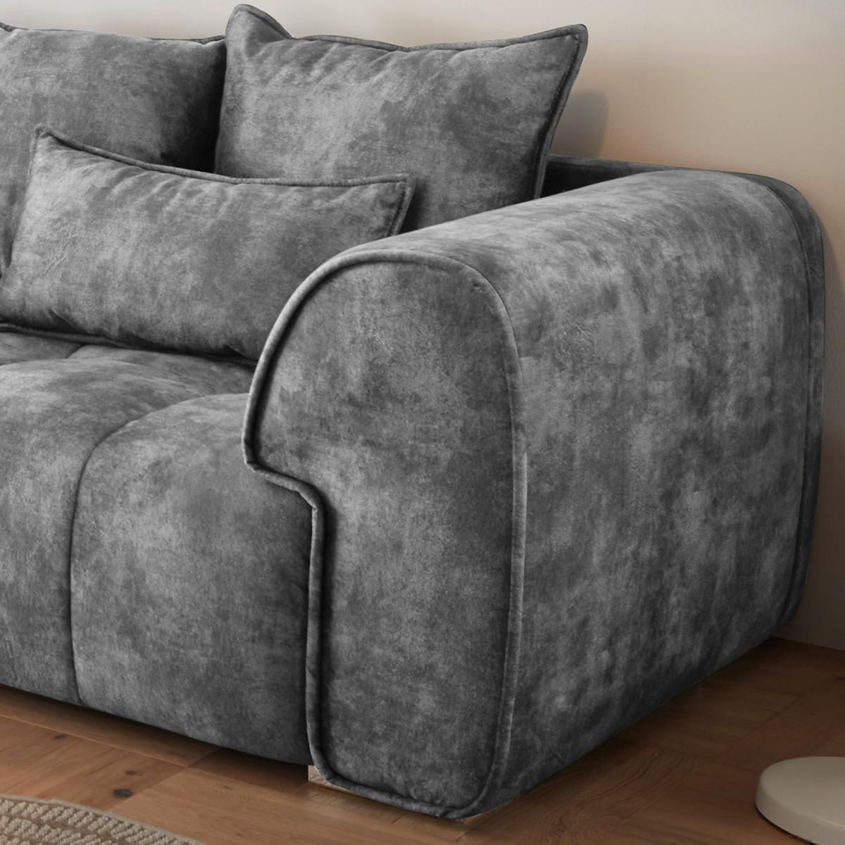 Big Sofa London Mit Rückenkissen B: 316 Cm Grau - Silberfarben/Grau, MODERN, Textil (316/90/112cm) - Livetastic