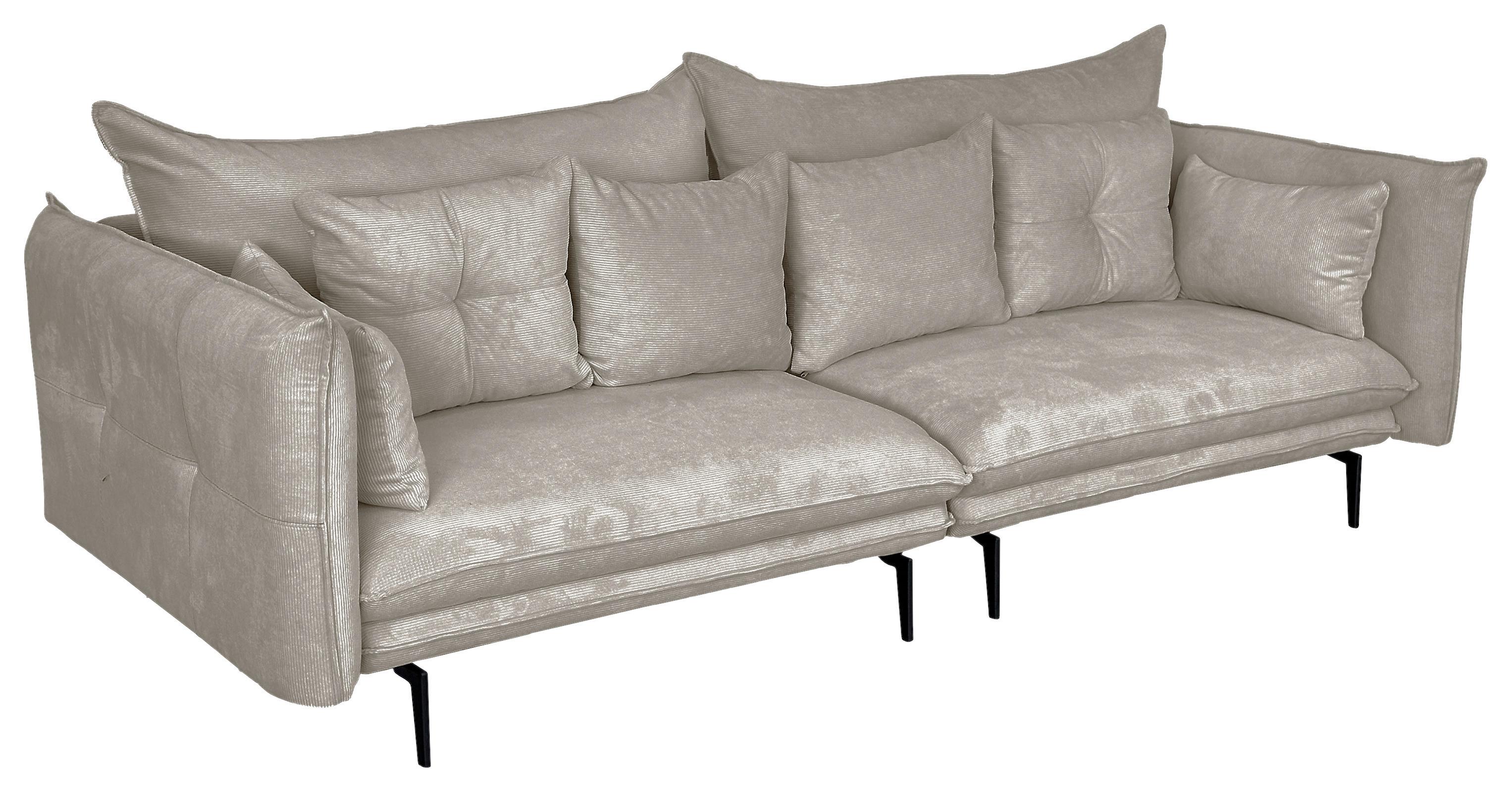 2-sitzer-sofa Sing Grau Cord B: 262 Cm - Schwarz/Grau, Design, Textil (262/91/115cm) - MID.YOU