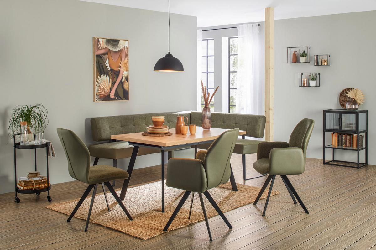 ŽIDLE S PODRUČKAMI STORM - černá/zelená, Moderní, kov/textil (57/96,5/63cm) - Premium Living