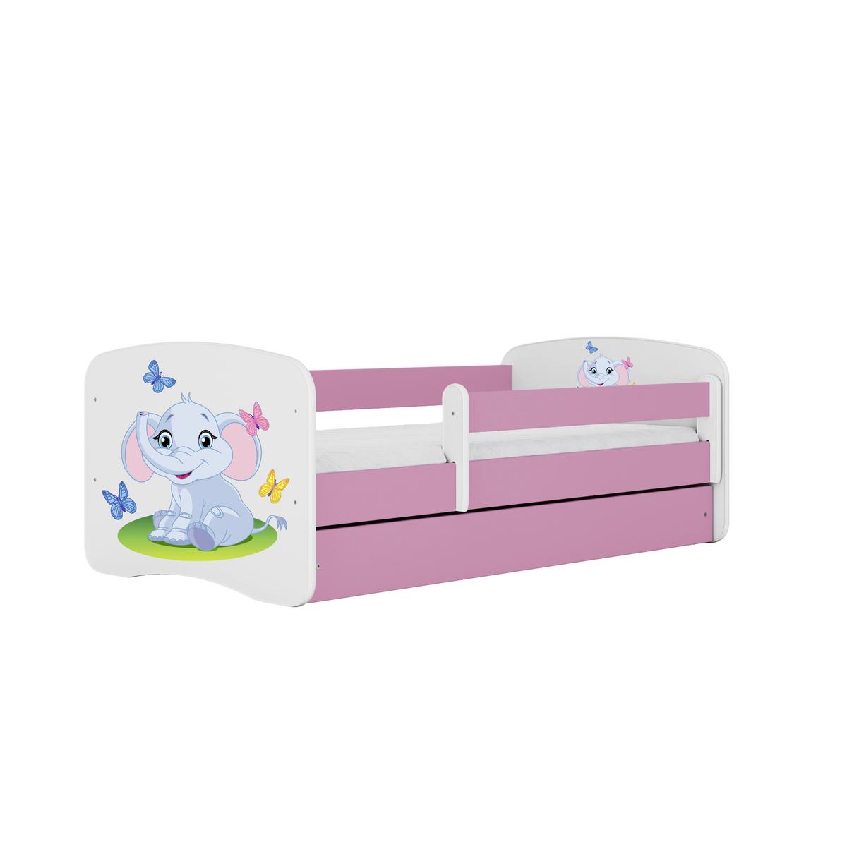 Kinder-/Juniorbett Babydreams Inkl. Matratze 80x160 - Pink/Birkefarben, MODERN, Holz/Holzwerkstoff (80/160cm) - MID.YOU