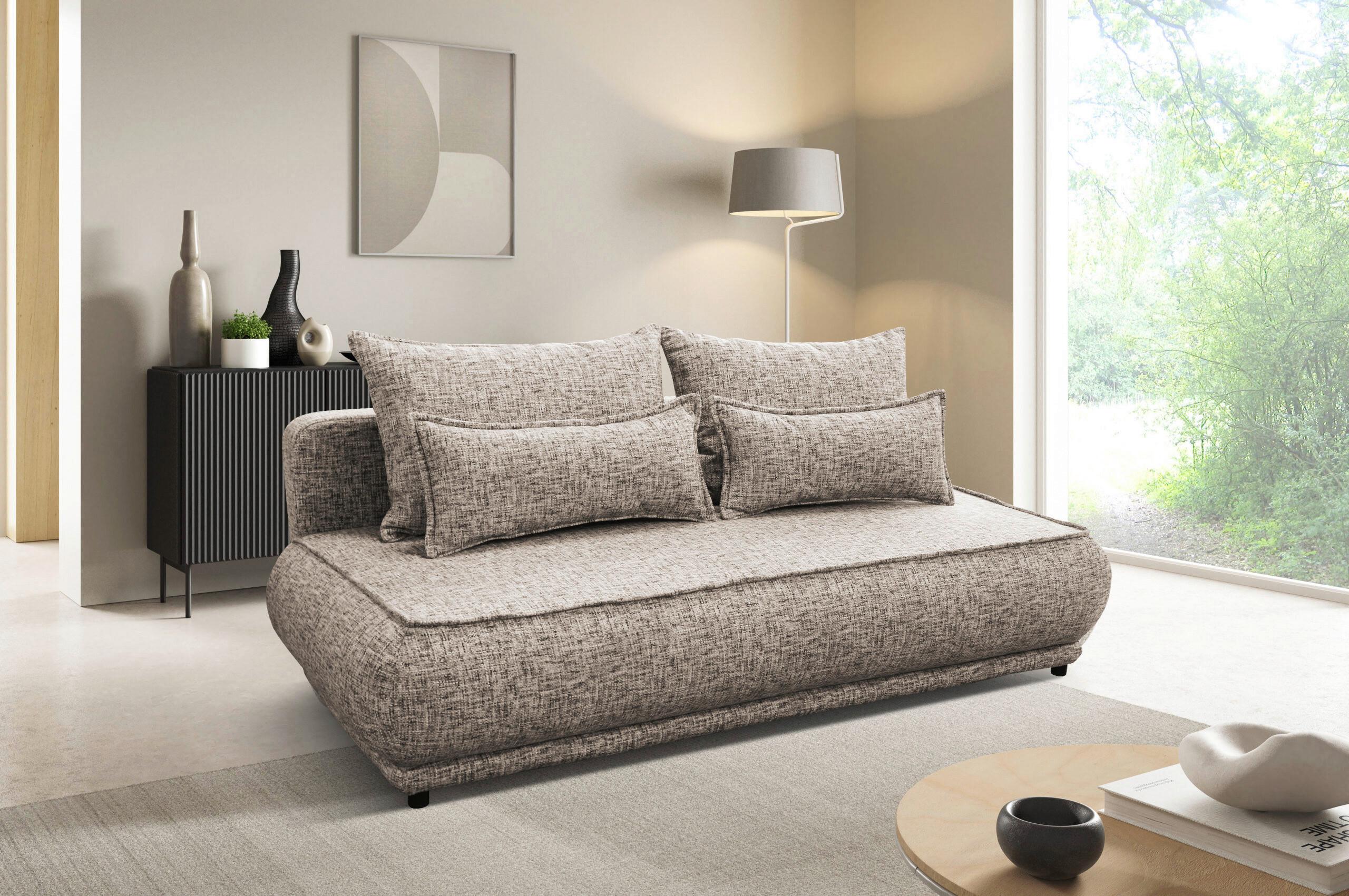 Schlafsofa Paros Hellbraun B: 214 cm - Hellbraun/Beige, Design, Textil (214/96/105cm) - MID.YOU