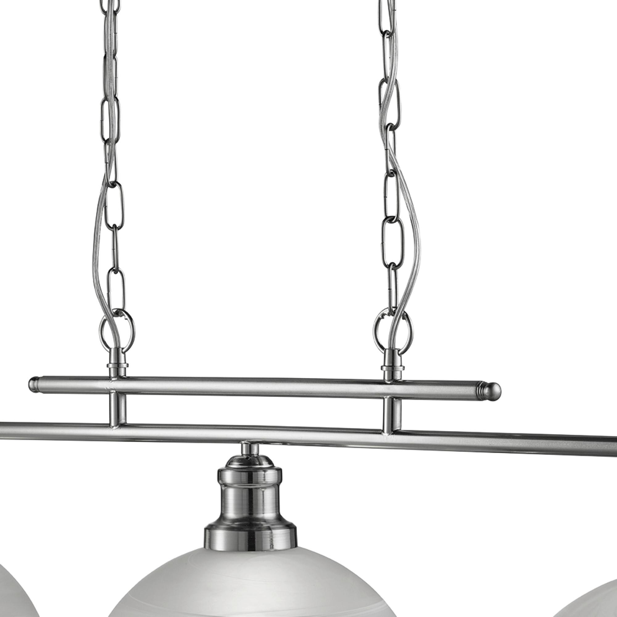 Hängeleuchte 2683-3ss Bistro - Silberfarben/Weiß, Design, Glas/Metall (100/82/28cm)