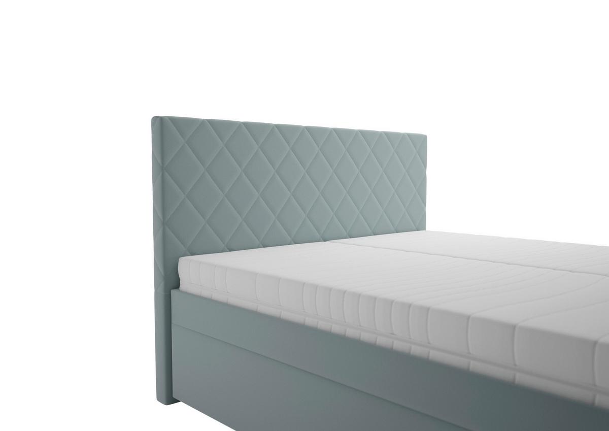 Čalúnená posteľ KLARA 160/200cm,mätovozelená - sivá/mätovozelená, Modern, drevo/textil (160/200cm)
