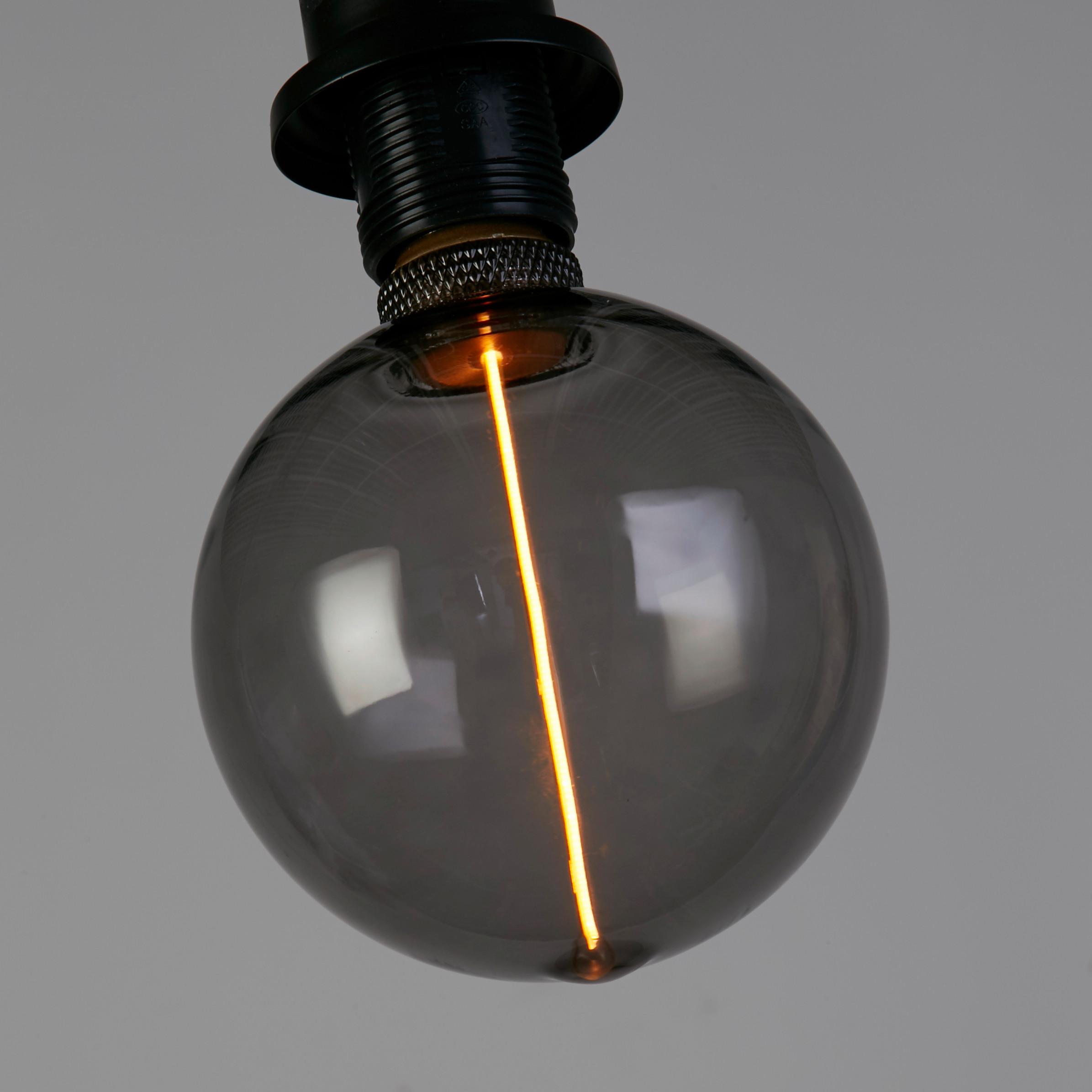 LED-Leuchtmittel Globe Schwarz D: 12,5 cm - Schwarz, Design, Glas (12,5/16,6cm)