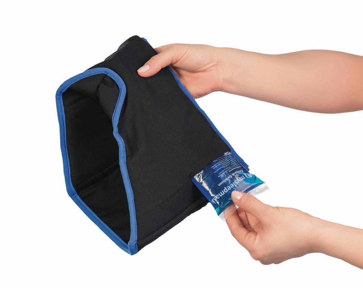 SCHLAFMASKE MYSLEEPMASK L/XL SCHWARZ/BLAU - Blau/Schwarz, Basics, Textil (28/19/1cm)