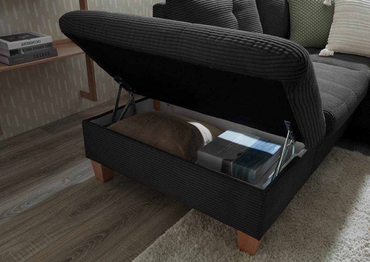 Wohnlandschaft Ascot Anthrazit U: 220x324x170 Cm - Eichefarben/Anthrazit, KONVENTIONELL, Textil (220/324/170cm) - MID.YOU