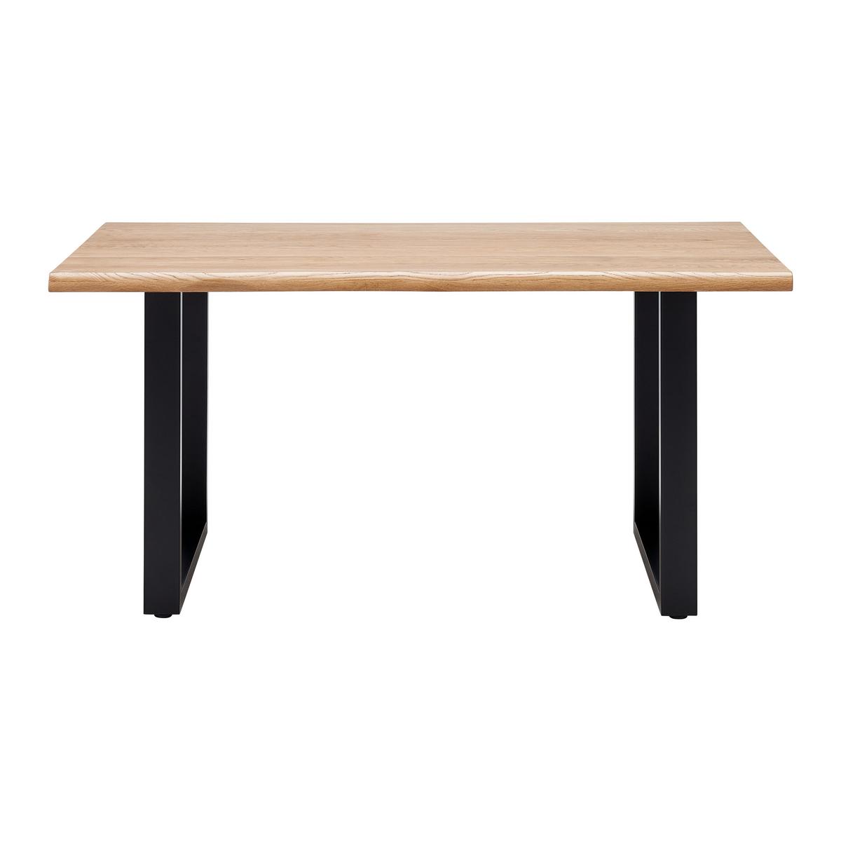 Jedálenský stôl LEN 160x90cm - čierna/farba duba, Modern, kov/drevo (160/90/76cm) - Bessagi Home