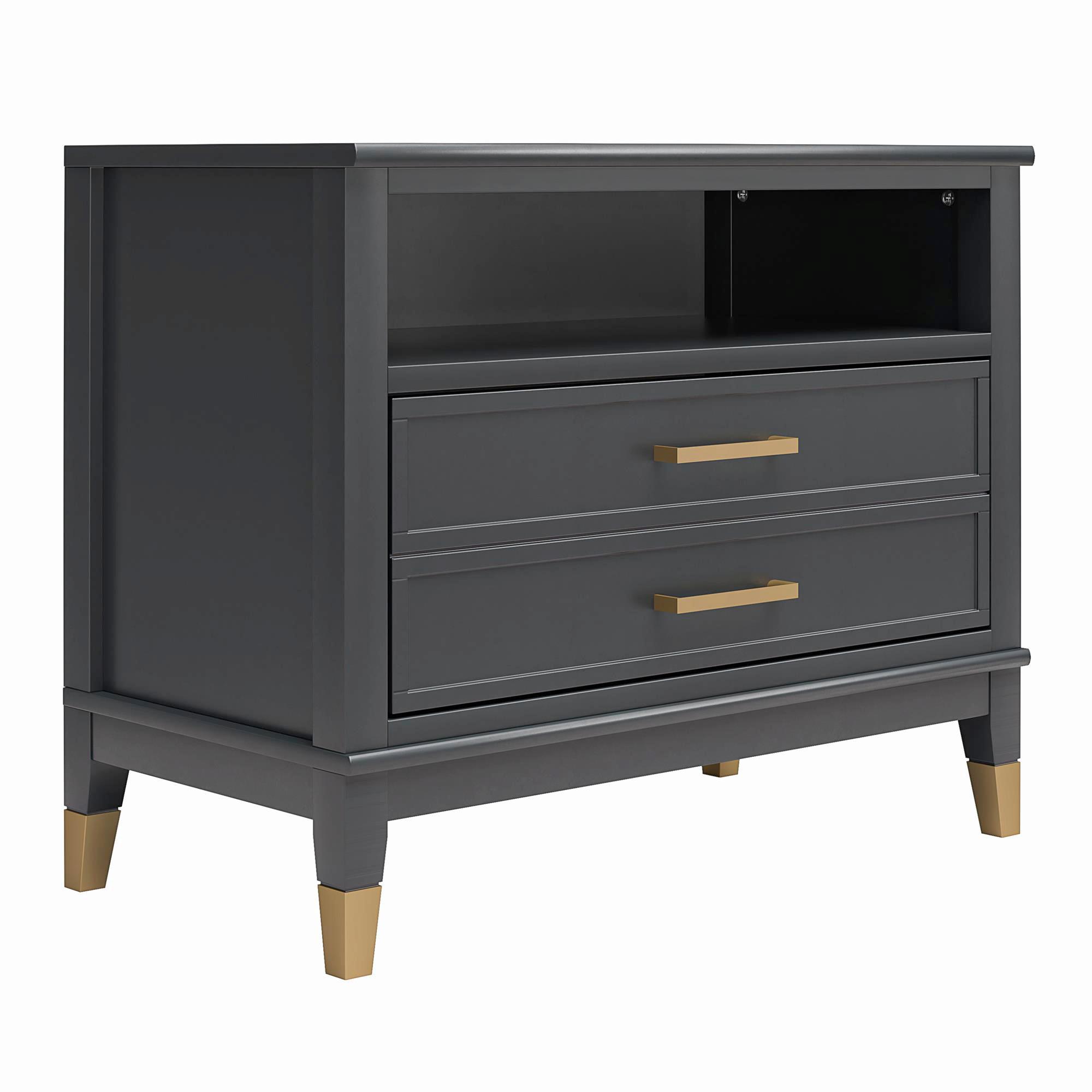 Nachttisch Westerleigh Schwarz/messingfarben B: 76 Cm - Messingfarben/Schwarz, Design, Holzwerkstoff (76/61/40cm) - MID.YOU