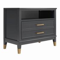 Nachttisch Westerleigh Schwarz/messingfarben B: 76 Cm - Messingfarben/Schwarz, Design, Holzwerkstoff (76/61/40cm) - MID.YOU