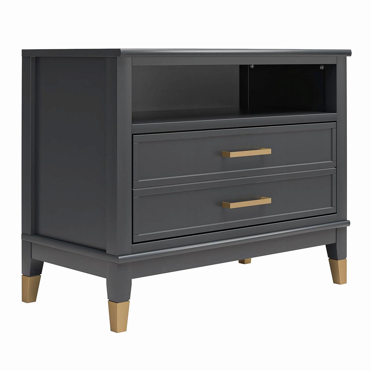 Nachttisch Westerleigh Schwarz/messingfarben B: 76 Cm - Messingfarben/Schwarz, Design, Holzwerkstoff (76/61/40cm) - MID.YOU