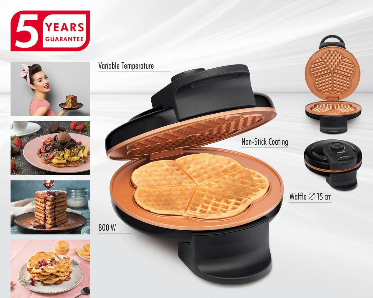 Waffeleisen 7384.4212 - Schwarz, Basics, Metall (12/19/26cm) - Trisa Electronics