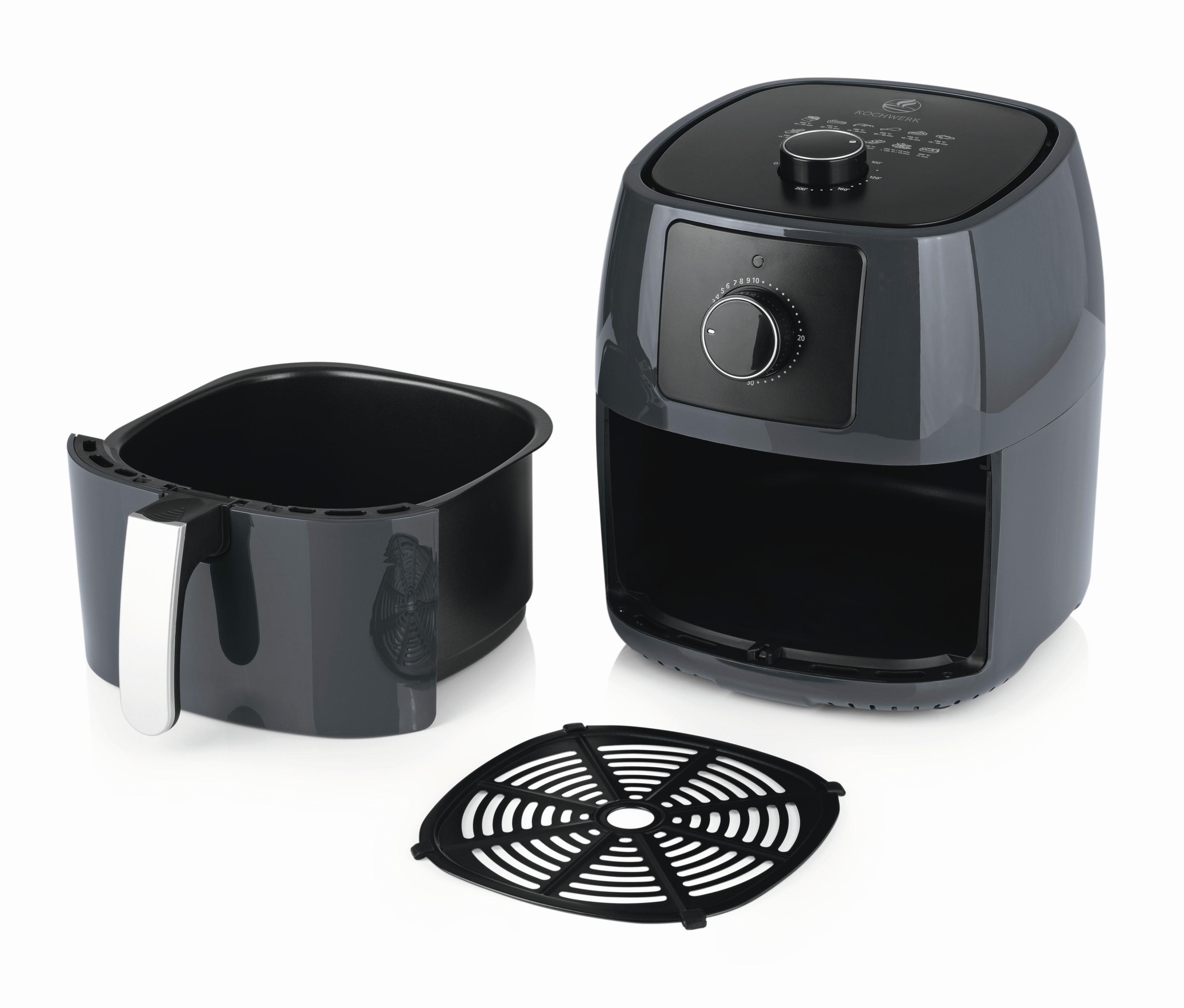 Heißluftfritteuse, 1400w 4654 Heißluftfritteuse 5l - Grau, Basics, Kunststoff/Metall (28/35/31.5cm)