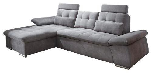 Sedací souprava s rozkladem Nalo tmavě šedá - barvy stříbra/tmavě šedá, Konvenční, kompozitní dřevo/textil (170/268cm) - MID.YOU