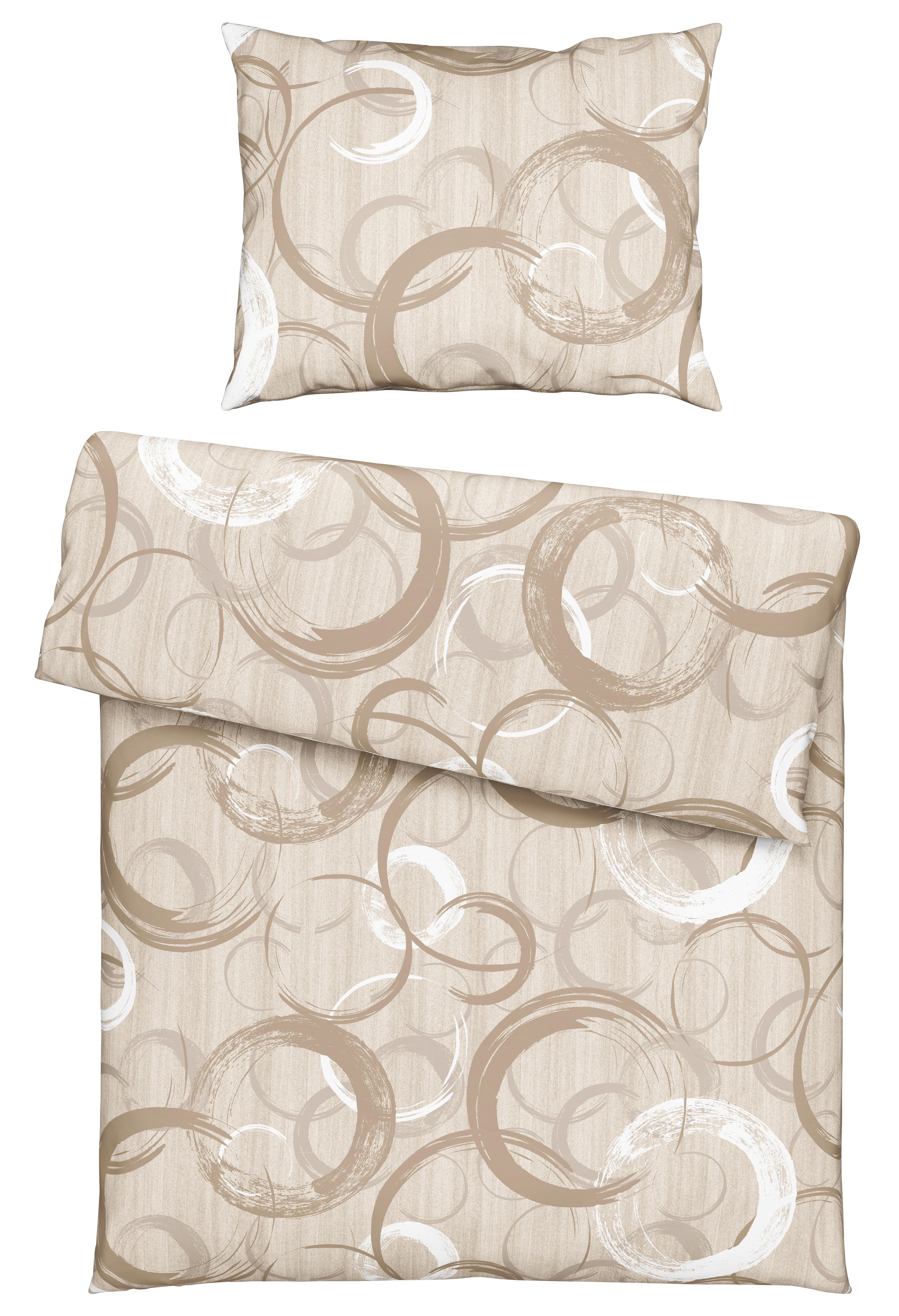 POSTEĽNÁ BIELIZEŇ NEW CIRCLES - béžová, textil (140/200cm) - Modern Living