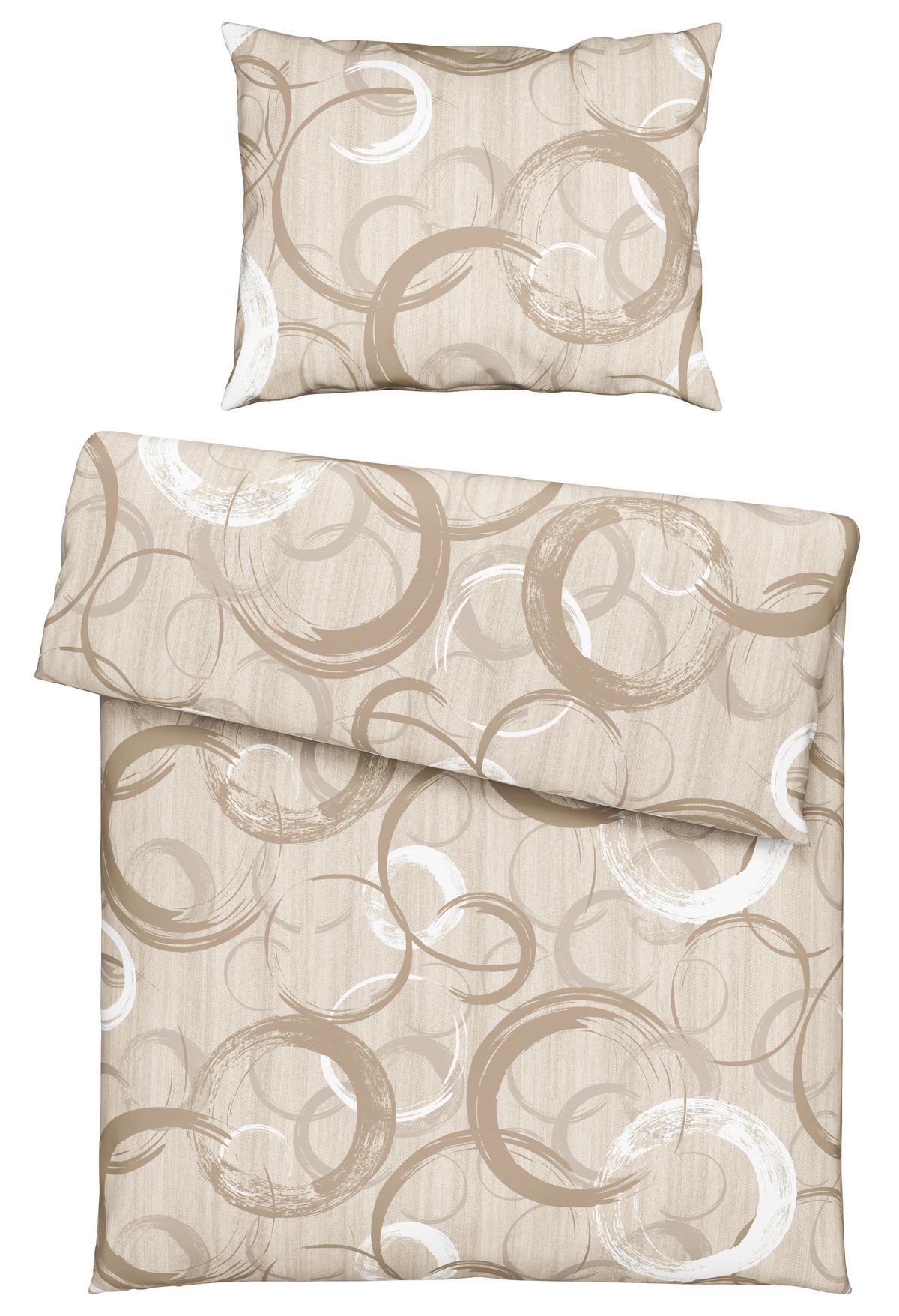 POVLEČENÍ NEW CIRCLES - béžová, textil (140/200cm) - Modern Living