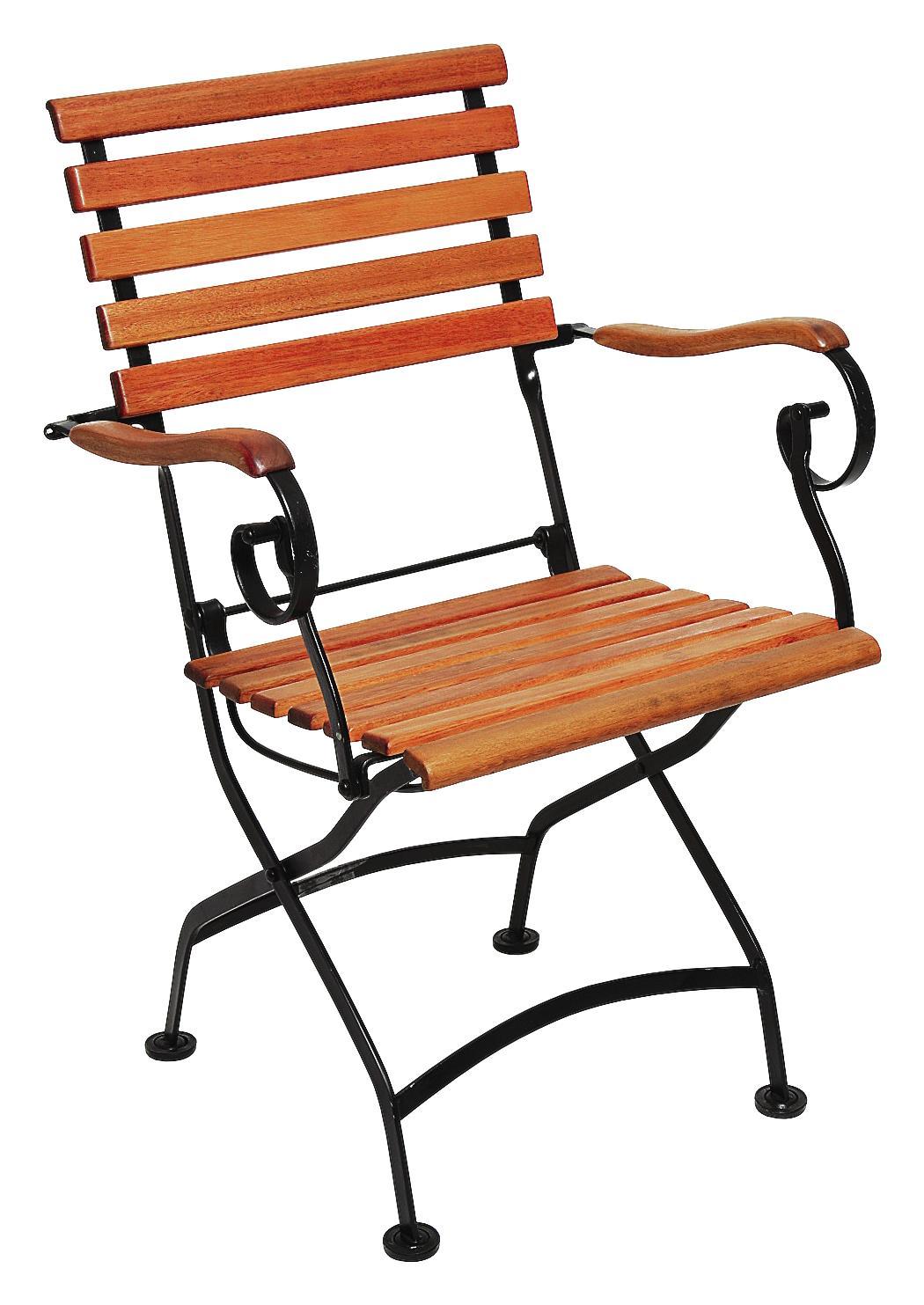 Gartengarnitur 4-tlg. Schlossgarten Echtholz Massiv - Schwarz/Naturfarben, ROMANTIK / LANDHAUS, Holz/Metall (140/75/90cm) - Gardenson