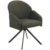 Armlehnstuhl Holly drehbar Webstoff Moosgrün, B: 56,5 cm - Grün, MODERN, Textil/Metall (56,5/61/84cm)