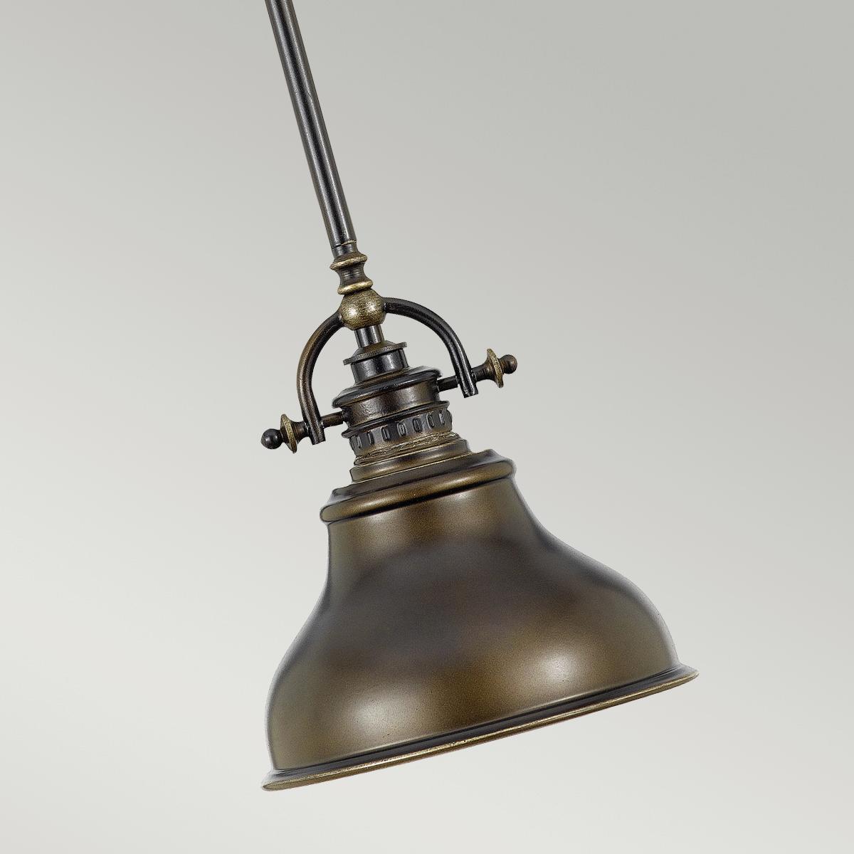 Hängeleuchte H: ca. 31,4 cm 1-Flammig Bronzefarben - Bronzefarben, Design, Glas/Metall (20.3/31.4cm) - Elstead Lighting