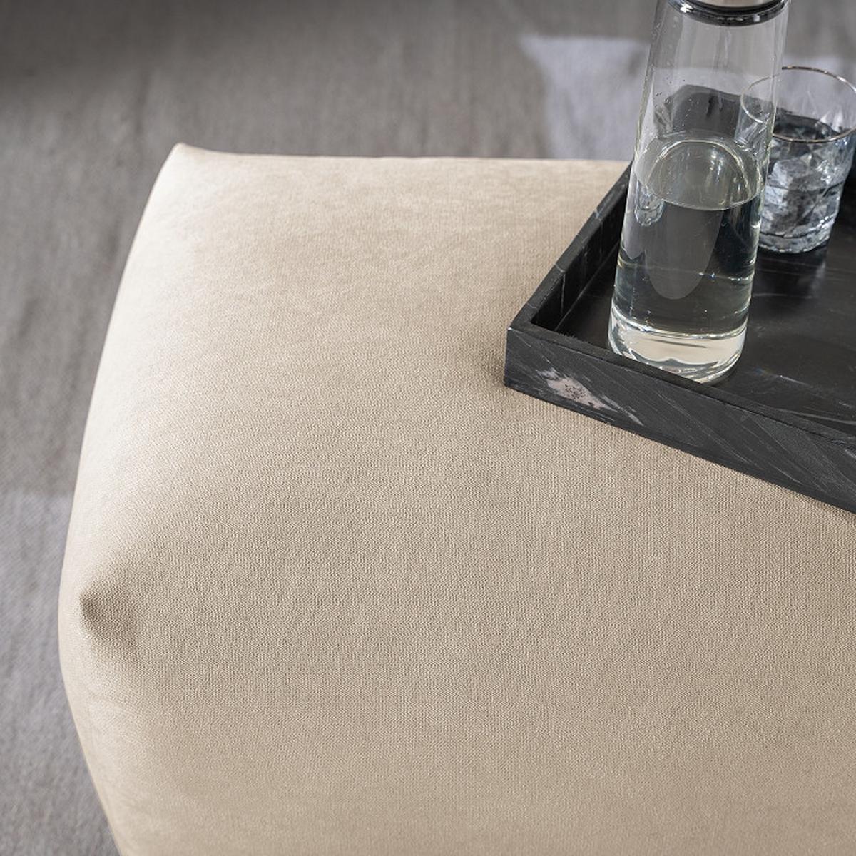 Hocker Bolt, Taupe B: 102 cm - Taupe/Schwarz, MODERN, Textil (102/41/52cm) - Trendmanufaktur