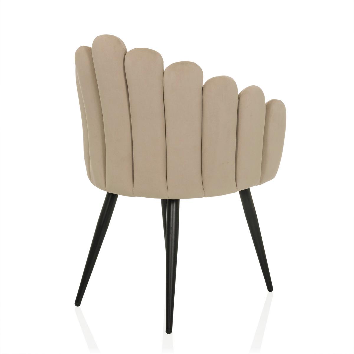 Armlehnstuhl Scallore Beige B: 63 cm - Beige/Schwarz, MODERN, Textil/Metall (63/84/56cm) - MID.YOU